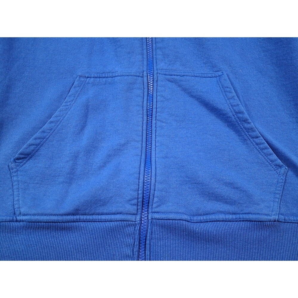 Champion Hoodie Blue Mens Large Full Zip Sweatshirt Logo Pocket - Picture 10 of 16